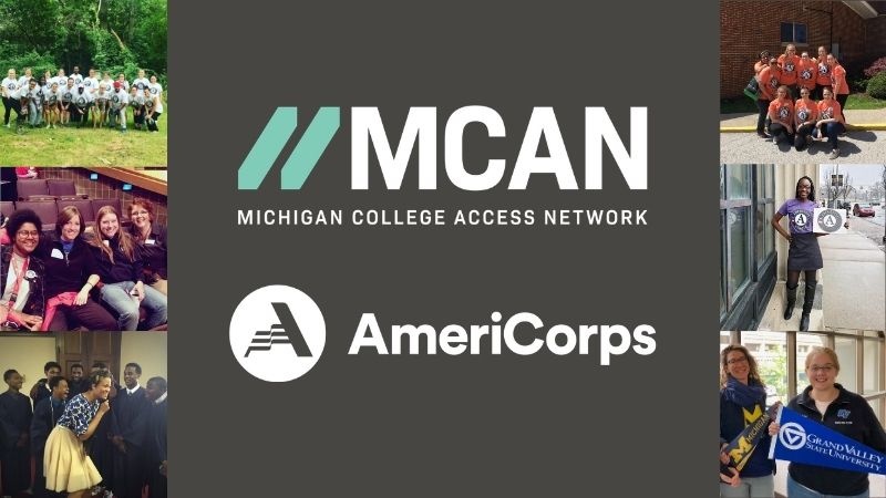 Header is a photo collage of MCAN's AmeriCorps alum staff members