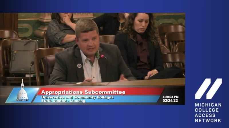 Ryan Fewins-Bliss giving testimony on appropriation