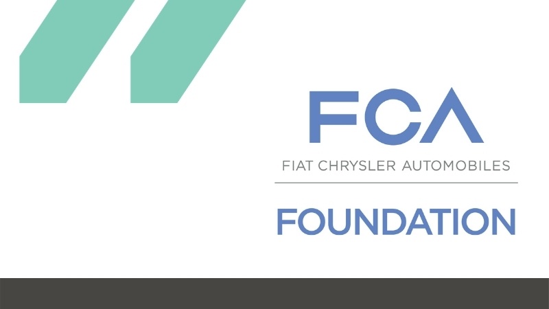 Teal MCAN logo in top left with Fiat Chrysler Automobiles Foundation logo in the bottom right over a white background