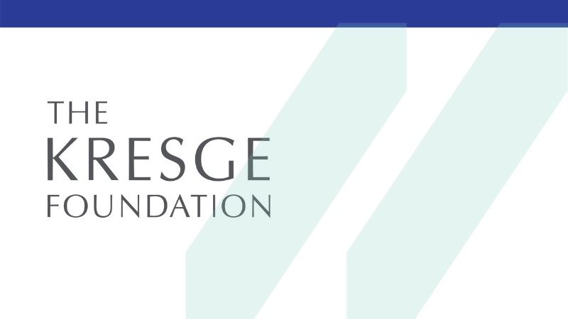 The Kresge Foundation logo over a white background with transparent MCAN logo in teal to the right